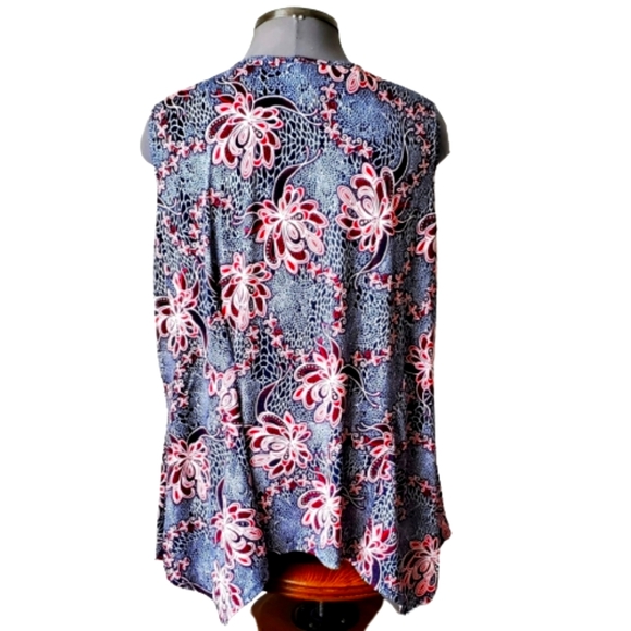 RED WHITE & BLUE ☆ FLORAL ☆ CAGE NECK TANK ☆ 5x ☆ NWT - Picture 5 of 8